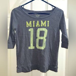 Old Navy women’s gray 1/4 sleeve t-shirt “Miami” (XS)